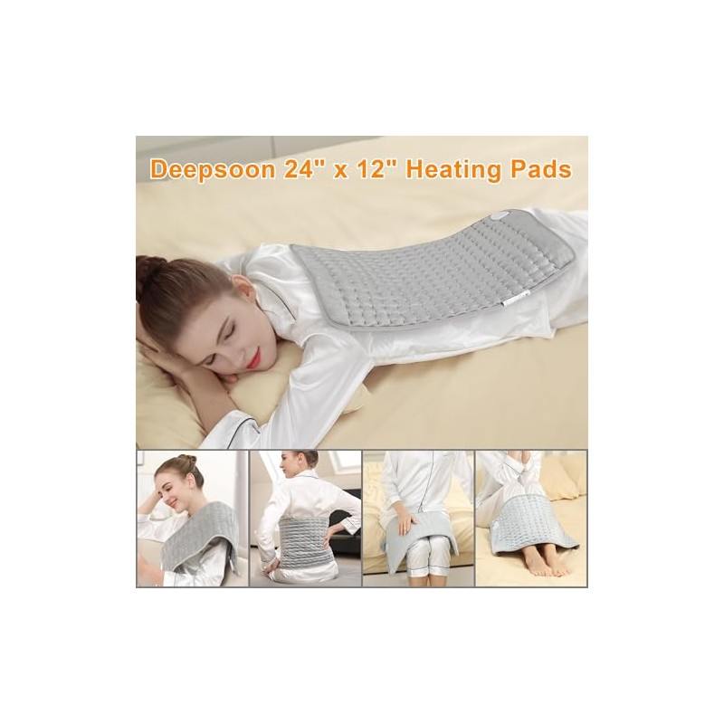 Deepsoon Electric Heating Pad for Back and Neck Relief