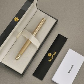MCNTEIK Gold Rollerball Pen, Stunning Luxury Pen with Mesh Texture Design and 24K Gold Finish, Fancy Gift Set for Men & Women, Business Signature, Executive, Office, Nice Fancy Designer Pens