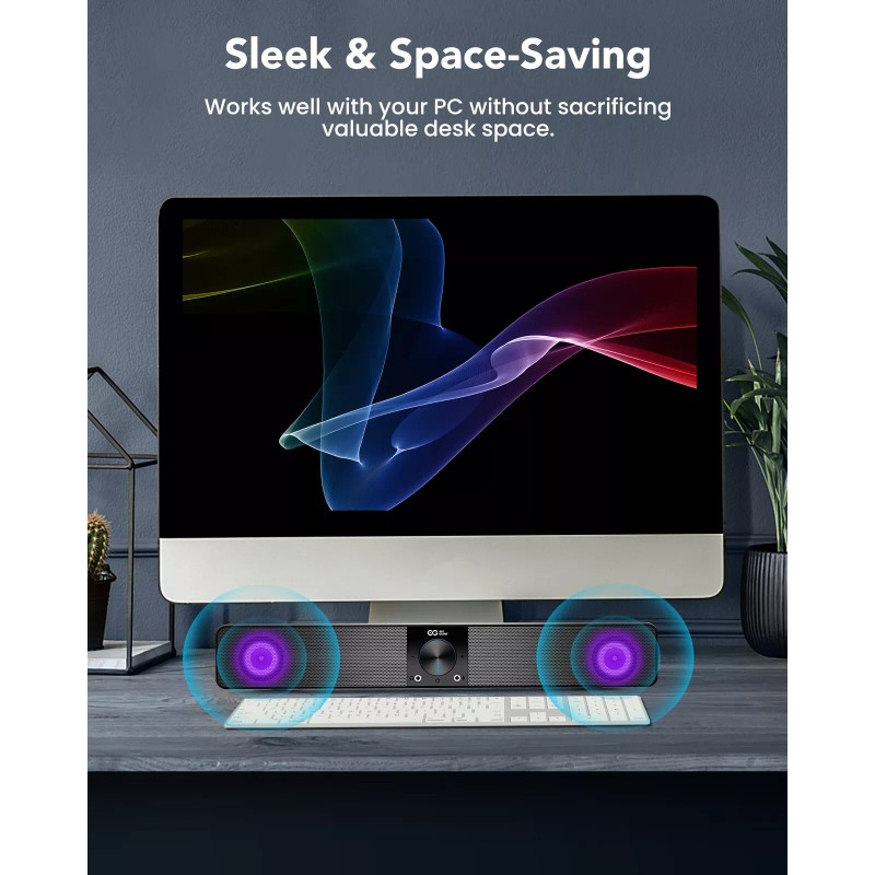 Elegiant ELEGIANT USB Powered Mini Soundbar Wired Computer Speaker