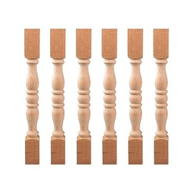 TCHOSUZ 12 Pack 9-2/5 Inch Unfinished Wooden Baluster Spindles, European Decorative Unpainted Wood Newel Post Handrail for DIY Staircase Furniture Woodworking Crafts Home Improvement