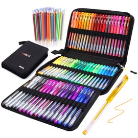 ZSCM Glitter Gel Pens Pack of 120 Colored Gel Pens The Set includes 60 Gel Pens, 60 Refills, Glitter Pens for Coloring Books for Adults Drawing Scrapbooks Journalism...