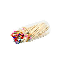 Matches in a Jar | 60+ Matchsticks | Decorative Matchsticks with Strike Pad | Candle Match Holder Long for Fireplace | Match Bottle Cork Closing by Chandler Studio (Mix Colors, 3" Matches)