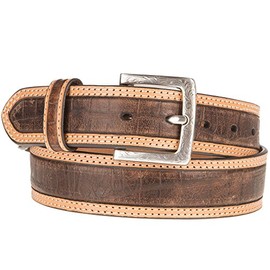 ARIAT Men's Double Stitch Edge Casual Belt, Brown, 42