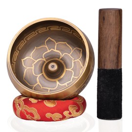 Tipitaka Tibetan Lingam Singing Bowl Set 9cm - Yoga and Meditation Sound Healing Musical Instrument | Stress Relief and Mindful Living -100% Hand-hammered in Nepal Sound Bowl for Meditation