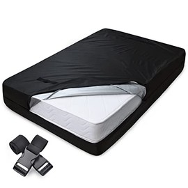 Mattress Bags for Moving Storage 100% Waterproof Mattress Bag with 8 Handles Reusable & Adjustable Straps Twin Size Mattress Protection Cover Bag Heavy Duty Black