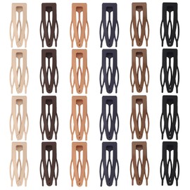 MOTIBACK 24 Stück Haarspangen mit Doppelkrallen, Metall Haarspangen Klein 5cm Haarspange für Damen Mädchen, Doppel Griff Hair Clips Snap Haarspangen für Haar Herstellung, Salonbedarf, 6 Farben