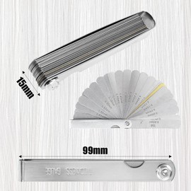 Feeler Gauge 32 Blades AYWHP Stainless Steel Feeler Gauge 0.04-0.0008mm Thread Gauge Rangefinder Pad Metric Measuring Tool for Measuring Crack Width/Thickness
