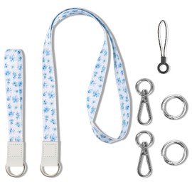 Wristlet Strap and Neck Lanyards,keychain Set for ID Badges Holder,Wallet, Key Chain ，lanyard of Various products。 (Bohemian powder)