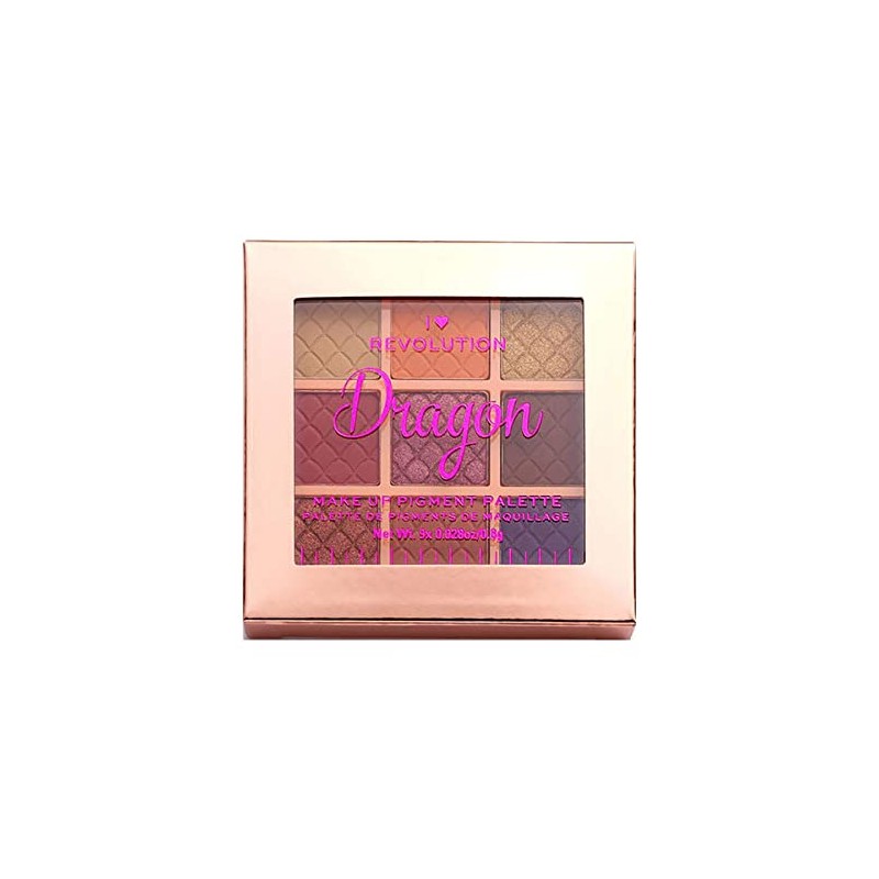 Revolution Beauty London, Fantasy, Makeup Pigment Palette, Dragon, 9 Shades,