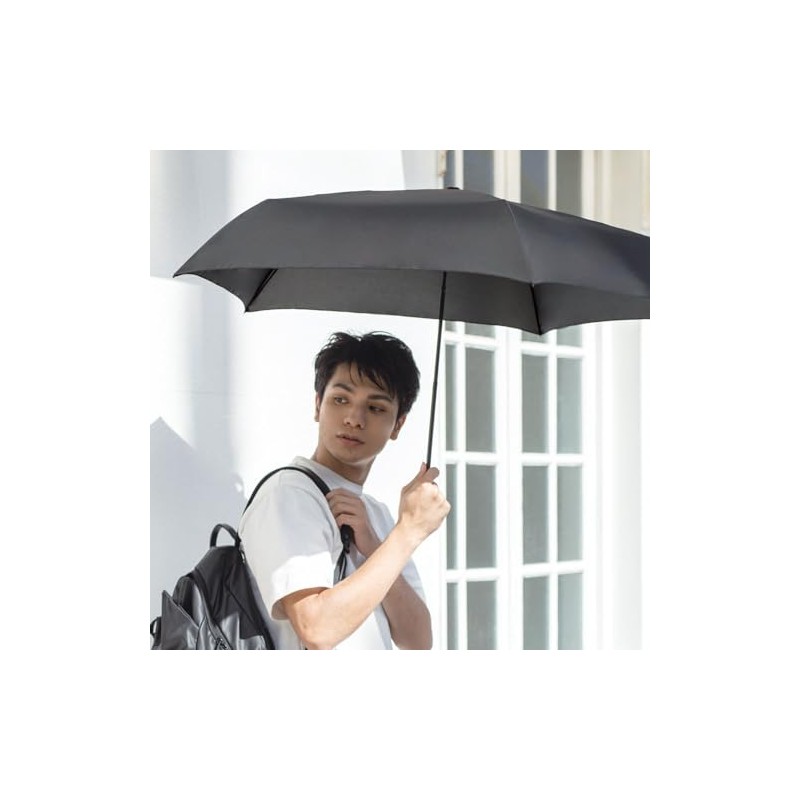 Nakatani AMANE 834-008 Men's Folding Umbrella, Air+ Black, Hand-Opened, Rib