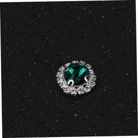 Operitacx Pack of 40 Silver Gemstones Green Rhinestone Buttons Brooch Embellishments Flatback Beads for Crafts Colourful Rhinestones Table Scatters Craft Rhinestone Flatback Glass Drill Jewellery