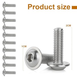 M5 x 20 mm Motorcycle Fairing Screws (Set of 10) | Stainless Steel 304 | Lens Head with Integrated Flange (Waistband) | Universal Replacement for Windshield & Body | High Precision Hardware