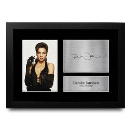 HWC Trading FR A4 Famke Janssen James Bond GoldenEye Gifts Printed Signed Autograph Picture for Movie Memorabilia Fans - A4 Framed
