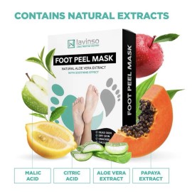 LV LAVINSO 4 Packs Foot Peel Mask - 2 Pack - Peeling Calluses and Dead skin 8 Total