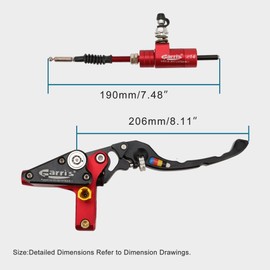 GOOFIT 22mm CNC Motorcycle Hydraulic Clutch Brake Pump Master Cylinder Lever Adjustable Universal for Motorcycle Pocket Dirt Bike ATV 125cc -250cc Vertical Off Road Scooter Red