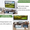 TEAMIX 24 inch Monitor Stand Riser, Rustic Brown Wood &
