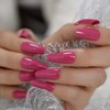 Coolnail Glossy 24pcs Dark Rose Pink Coffin False Nail Tips