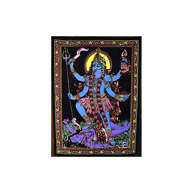 Lungta Imports Huge Cotton Fabric Goddess Kali 43" X 30"