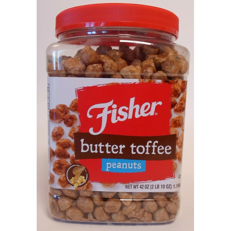 Fisher Butter Toffee Peanuts 42 Oz High Protien Nut Snack