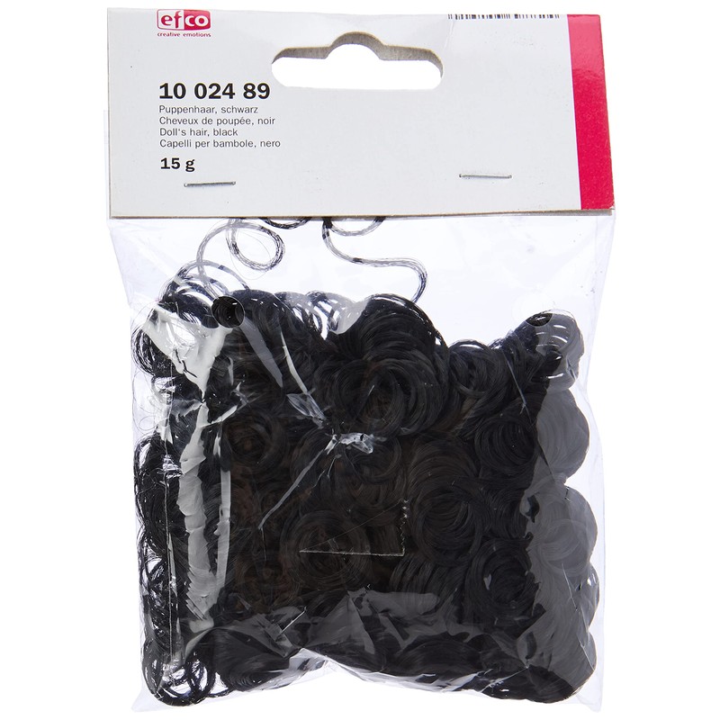 Efco Puppenhaar 15 g schwarz, Polypropylen