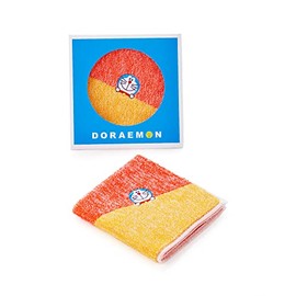 Towel Museum 21-2620100 Mirai Doraemon Line Towel Handkerchief, Orange, Approx. 9.8 x 9.8 inches (25 x 25 cm)