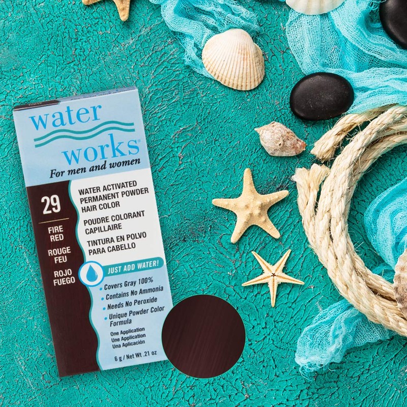 Water Works Hair Color Powder, Fire Red – Permanent Hair