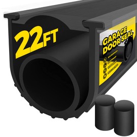 Holikme Garage Door Seals Bottom Rubber,Weather Stripping Kit Seal Strip Replacement, 5/16 Inch T-End, 3.74 Inch Width (22Ft, Black)