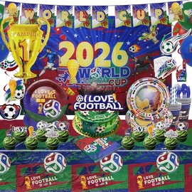 Artículos para fiestas de cumpleaños con temática del Mundial de Fútbol, decoraciones versátiles para fiestas de fútbol, adornos para pasteles llamati