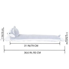 36 Inch Heavy Duty Under Door Draft Stopper, Decorative Cute Animal Stopper for Door & Window, Noise Blocker Sound Proof Seal Heavy Duty Reduce Noise Bottom of Door with Hanging Loops-Grey Dog1