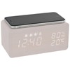 lectime Alarm Clock, Smart Phone Charging, Digital, Multi-functional, Woodgrain, Tabletop,