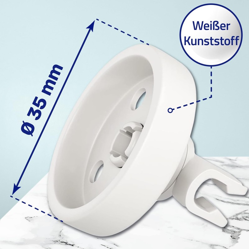Pack of 2 Dishwasher Basket Wheels for Bosch 066320 Diameter