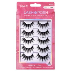 CALA - "Lash & Posh" pestañas postizas multidimensionales y ligeras (5 pares de pestañas, Electra)