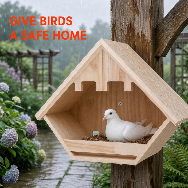 RIJATRAGAR Cedar Dove Nesting Box for Outside, Wooden Open Pigeon