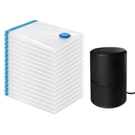 Vacuum Storage Bags with Electric Pump, 15 Large Space Saver Bags Vacuum Seal Bags with Pump, Space Bags, Vacuum Sealer Bags for Clothes, Comforters, Blankets, Bedding