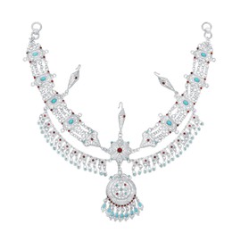 Silver Gold Head Chain Drop Hair Chians Headband Egypt Arabian Belly Dance Headpiece Forehead Chain Hair Piece (Silver)