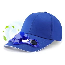 Gorra de béisbol con ventilador de energía solar, para golf, para refrescar tu cara en verano, Azul, 5 1/8-5 3/8