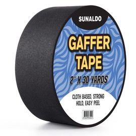 SUNALDO Gaffers Tape (2" x 30 Yards) Heavy Duty, Easy to Rip, Residue-Free Professional Grade Floor Tape for Electrical Cords, Matte Finish Non Reflective, Weather Resistant (Black)