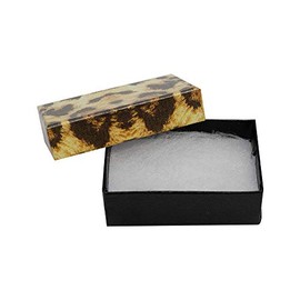 DBM IMPORTS 2-5/8" x 1-1/2" x 1" Jewelry Gift Boxes Cotton Filled Batting Cardboard Box Leopard Print Set 100 PC