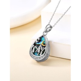 WINNICACA Sterling Silver Cremation Jewelry for Ashes Mountain Keepsake Memorial Pendant Mountains Urn Necklaces for Ashes Necklace for Women Mom Daughter Mother's Day