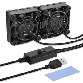 ELUTENG USB-C Fan, 1.6 inches (4 cm), Cooling Fan, USB C Fan, Powerful, Type-C Power, Mini, 3 Levels of Air Flow Adjustment, PC Fan, Type C, Cooling Cooler, Thin, Blower, Long Life, 5V, 40mm, 5200RPM,