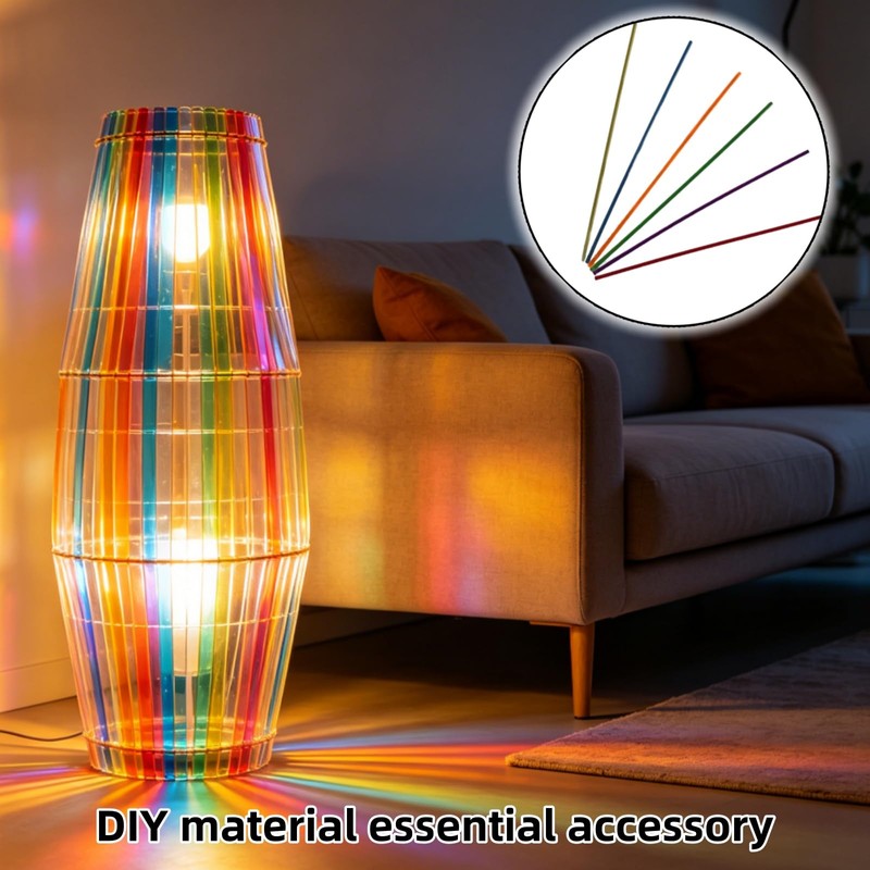 6Pcs Acrylic Round Rod Clear Fiber Optic Rod Acrylic Sticks
