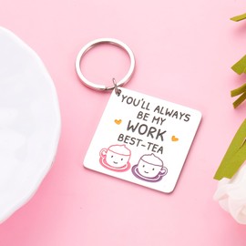 Work Bestie Gift Funny Gift for Women Coworker Leaving Going Away Gifts Cute Keychain Gift for Boss Lady Christmas Birthday Gift for Female Friend Office Thank You Appreciation Gift for Bestie