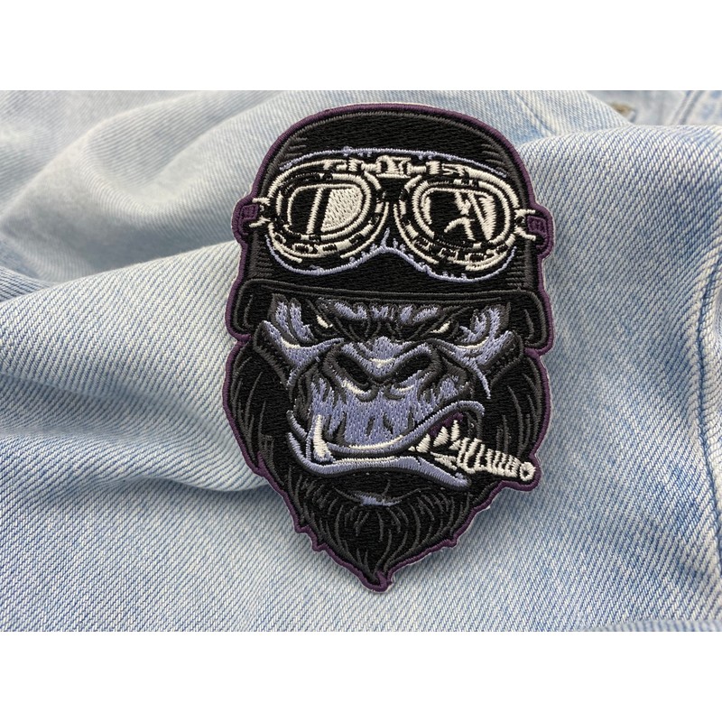 Finally Home Large Biker Gorilla Patch for Iron-On Motorcycle Cowl