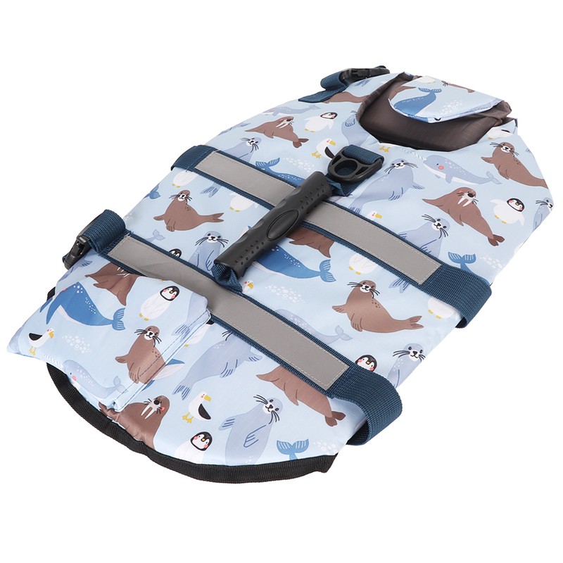 Dog Life Vest Reflective Adjustable Pet Floatation Life Jacket with