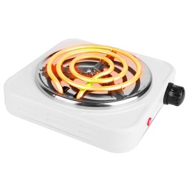 1000W Electric Single Burner, Electric Hot Plate for Cooking Portable Cooking Stove, Countertop Burner Cooktop for Kitchen, Dorm, Temperature Control, Easy to Clean, White