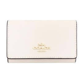 Coach F76741 76741 Accessories (Key Case) Cross Grain Leather 5 Row Key Case, Women's, Men's, Outlet Product, Brand, Parallel Imported, chalk