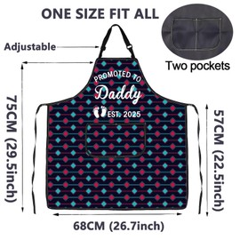 CMNIM New Parents Gifts Promoted to Mommy and Daddy Est 2025 Mom and Dad Aprons Pregnancy Reveal Gifts for First Time Parents apron (Promoted to Mom Dad)
