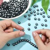 DanLingJewelry 200pcs Black Acrylic White Heart Beads Flat Round Beads