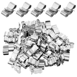 Lnngub 50 Pcs Trailer Wire Clips,Trailer Wiring Clip Stainless Metal Cable Clips PV Wire Clip Frame Clip Trailer Wiring Double Wire Clips for PV Wiring Boat Cable Cargo Camper,22.5 mm/ 0.89 Inch