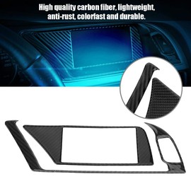 2pcs GPS Navigator Panel Frame,GPS Navigator Panel Cover Trim Replacement for B8 A4 A5 Q5 S4 S5,Carbon Fiber Car Interior Mouldings
